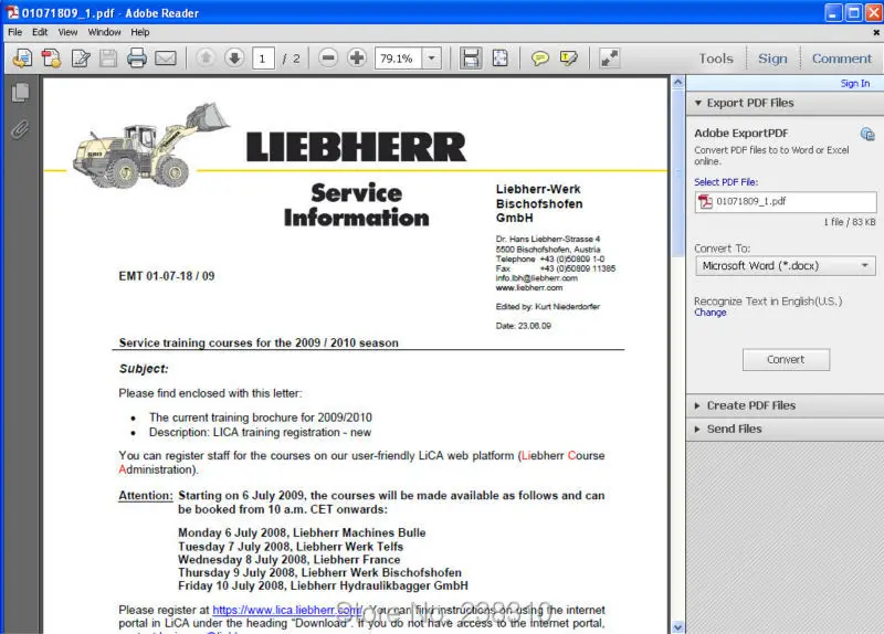 Информация о запчастях и сервисах для либхер Lidos 2013,01 VMware установка и полная активация компанией dhl