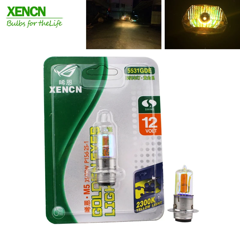 XENCN M5 P15D 25 1 12 в 35/35 Вт мотоциклетный налобный фонарь с золотыми глазами