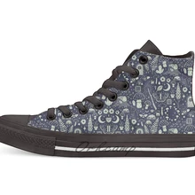 Сказочный Сад полуночных высокие парусиновые туфли на плоской подошве повседневные мужские кроссовки Прямая