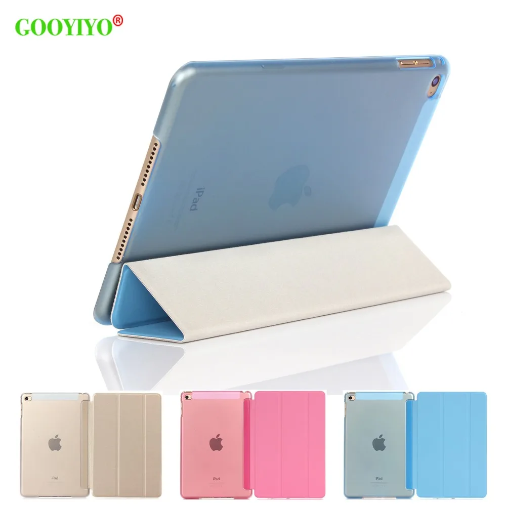 

GOOYIYO - 2018 Gold Case For iPad Mini 4 7.9" PU Leather Case Matte Back Protect Shell Trifold Stand Ultra Slim Smart Cover