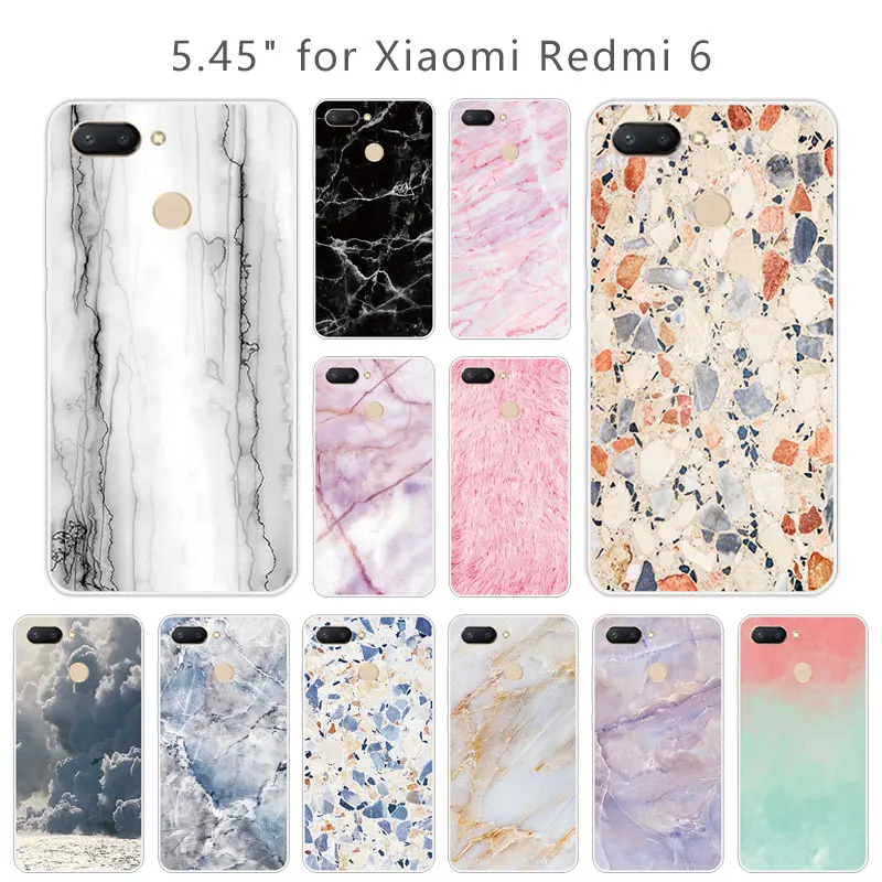 Защитный чехол 5 4 дюйма из силикона и ТПУ для Xiaomi Redmi 6 с отверстиями отпечатков