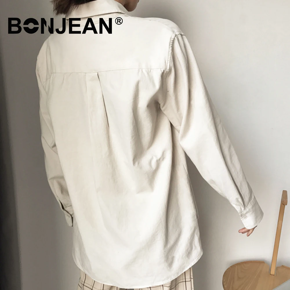 Cotton Blouse Women Summer Shirt Spring Long Sleeve Beige Blue White Blouse Casual Tops Ladies Shirt Streetwear Z085