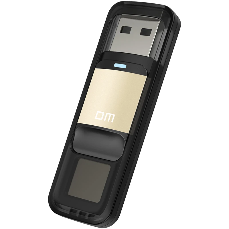 DM PD061 USB3.0 64GB U диск устройство для хранения флэш-накопитель с функцией шифрования отпечатков пальцев Золотой/Серебряный цвет