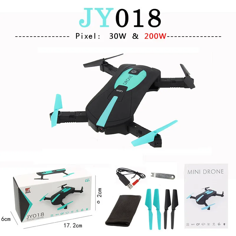

JY018 Mini Pocket Drone Selfie Foldable FPV Drone Camera Quadcopter with Original Box Wifi Controller 360 Dgree Roll Fixed High