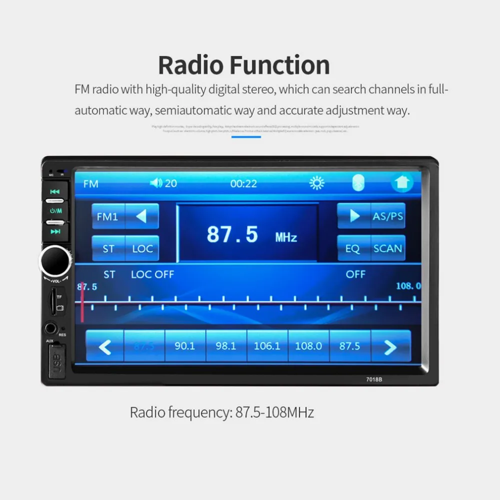 7 inch Car Radio Multimedia Audio font b Player b font Bluetooth LCD Display Touch Screen