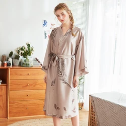 Wasteheart Primavera Moda Impresa Mujer Sexy Bata Lencería Ropa de Dormir Ropa de Dormir de Seda de Imitación M L Xl Xxl Tejido Largo Túnicas Más Tamaño Wasteheart Primavera Moda Impresa Mujer Sexy Bata Lencería Ropa de Dormir Ropa de Dormir de Seda de Imitación M L Xl Xxl Tejido Largo Túnicas Más Tamaño