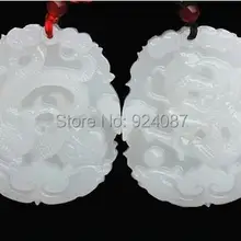 Пакет почты нефрита ожидаемого белого и нежного белого нефрита longfeng пара в Синьцзяне для подвесных аксессуаров супер suet