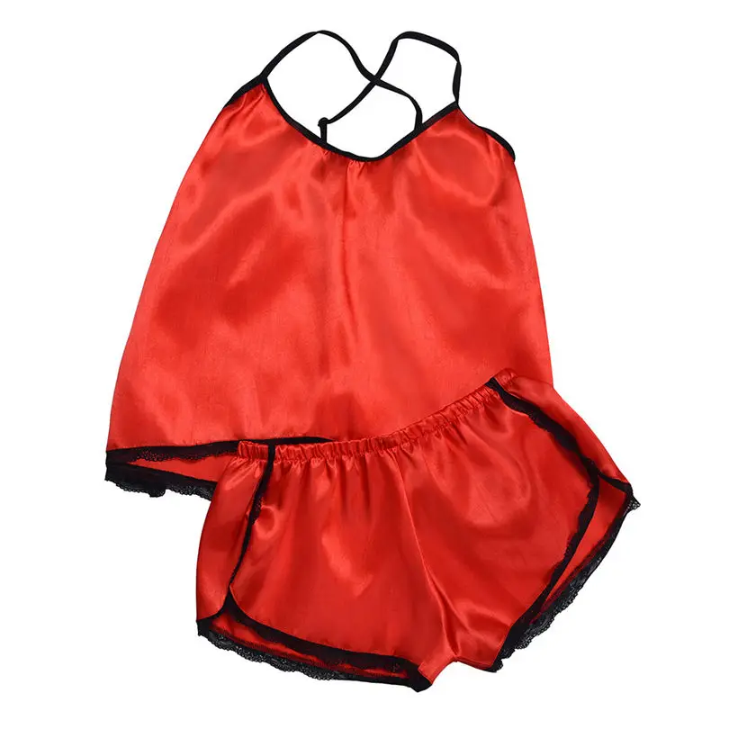 New Women's Satin Sleepwear Women Elegant Ladies Passion Casual Daily Nightwear Sexy Lingerie Babydoll G-string Dress #4F10 (10)