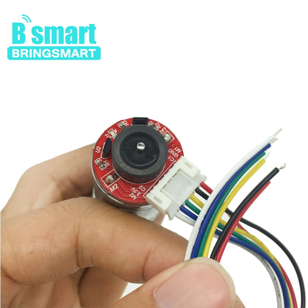 Bringsmart с источником питания от постоянного тока, 6 V-24 V JGA25-371High крутящий момент мини электродвигатель мотор-редуктор с датчиком скорости код колесный гидромотор электромобиля