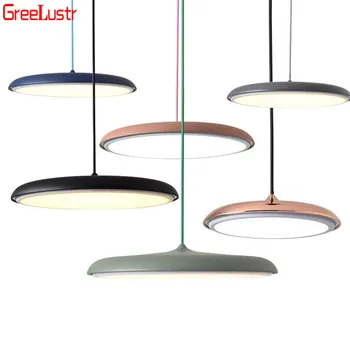 

Nordic Colorful Metal Led Pendant Lamp Danish Design Makarion Style Acrylic Ceiling Mounted Hanglamp For Bar Shop Restautant