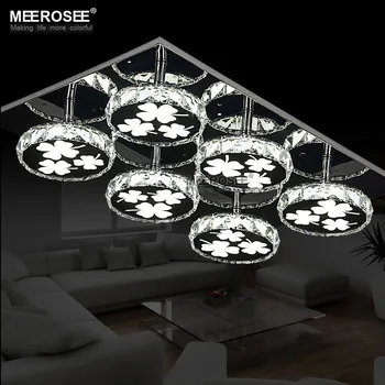 

Modern LED Chandelier Light Fixture Square Crystal Lamp Round lamparas de techo LED Flush Mounted Light Lighting Kitchen Bedroom
