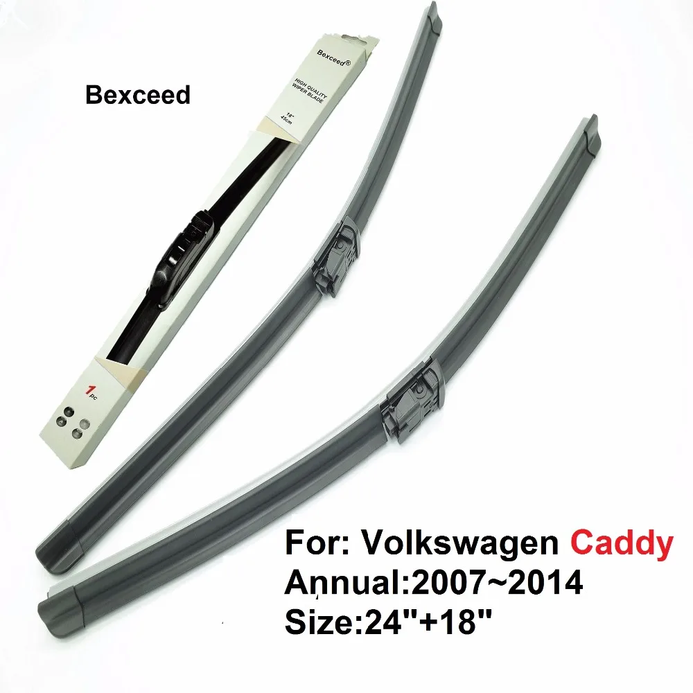 

Bexceed of Car Windshield Flat Wiper Blade For Volkswagen Caddy .1 Set 24"+18". 2007~2014
