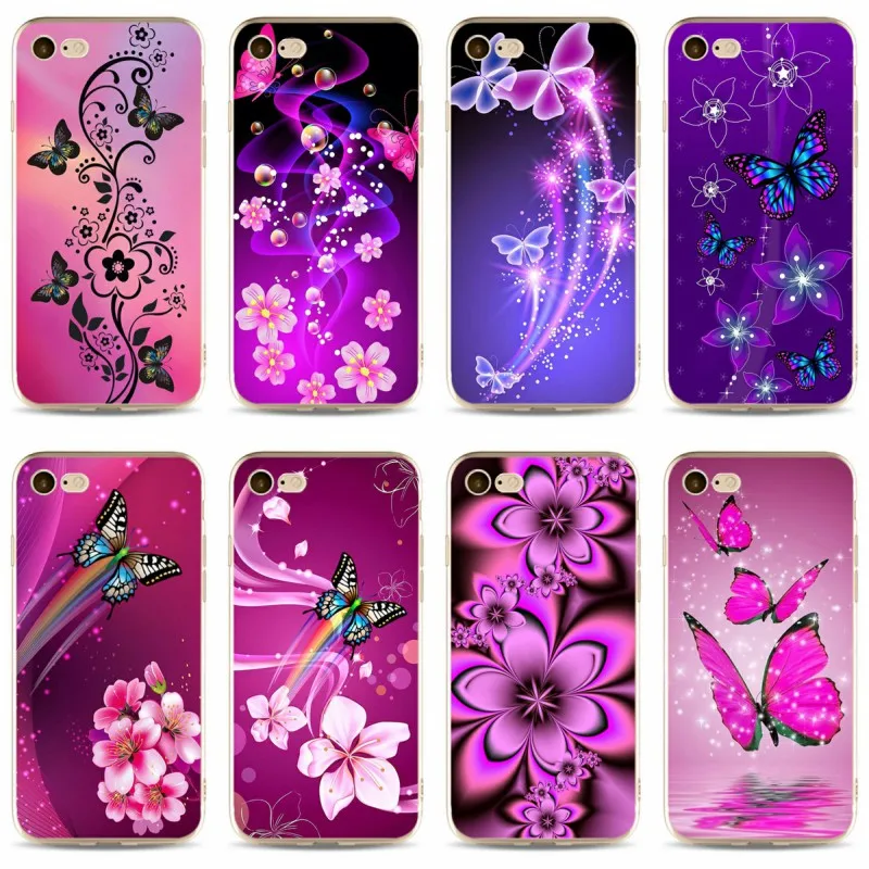 

Good-looking Butterfly pattern Cover Soft Silicone 2018 TPU Phone Case For iPhone 5 5C 5S SE X 6 6S plus 7 7plus 8 8plus