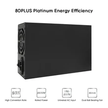 2200 W импульсный источник Питание 90%, и он имеет высокую эффективность для asic antminer l3 эфириума S9 S7 L3 оборудования буровая установка машины компьютерный блок питания 180-260 V