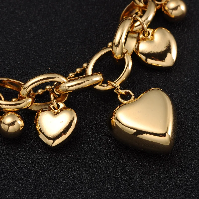 D& Z браслеты золотого цвета и браслеты из бусин Многослойные нержавеющая сталь сердце аксессуары браслет для женщин ювелирные изделия Шарм Lucky