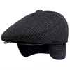 HT1847 Classic Man Cap Autumn Winter Hat with Ear Flap Elder Man Male Dad Hat Warm Newsboy Ivy Flat Cap Wool Blend Men Beret Cap ► Photo 1/6