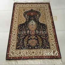 3'x4. 5' 230 линии ручной работы Шелковый Восточный персидских Ковры ручной ковер из шелка для украшения дома