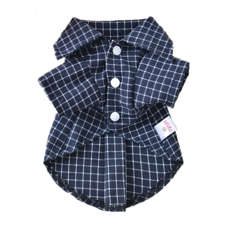 2019 New Lattice Dog Shirt Brand Leisure Clothing Fashion Social Casual Pet Shirt Slim Fit Short-Sleeve Dog Shirts