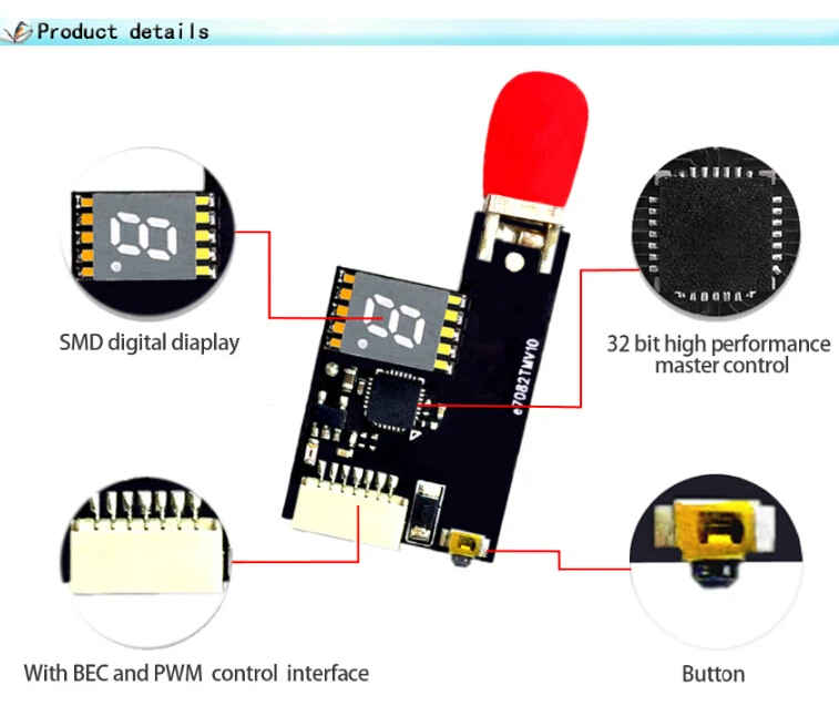 EWRF e7082TM 5,8 Г локоть передатчик 48CH 25/100/200 мВт PitMmode переключаемый передатчик 5 в BEC поддержка PWM/OSD Настройка FPV Par