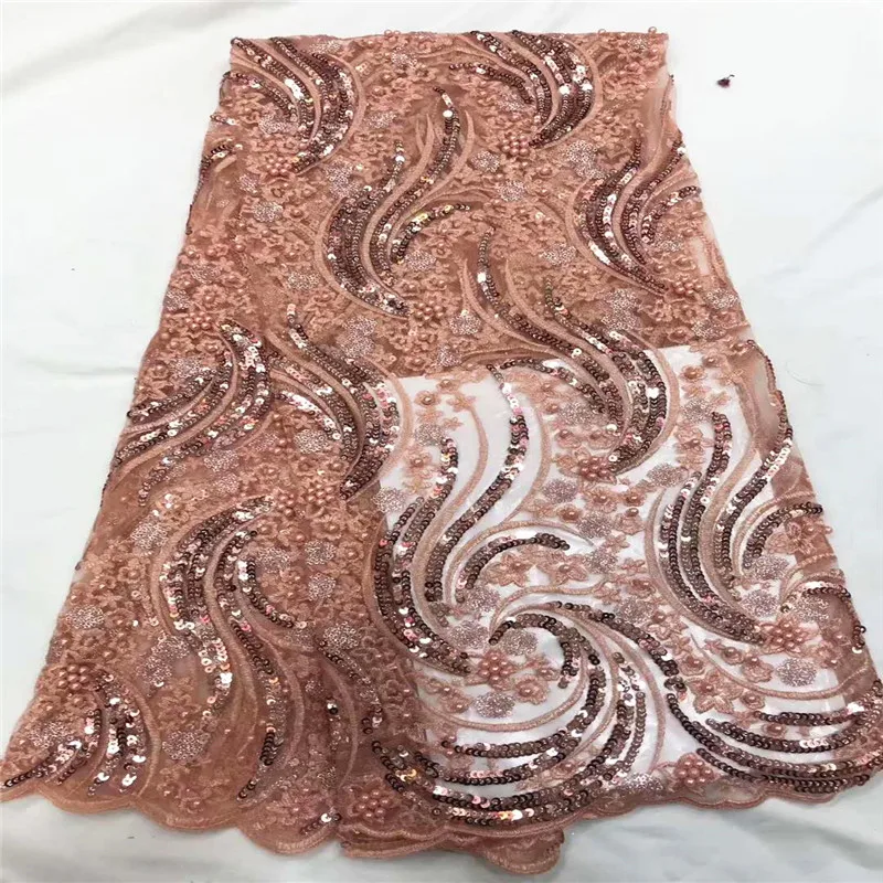 Hot Selling African Lace Fabric High Quality 2019 French Beads For Nigerian Wedding Dress With Sequins CDA194-3 | Дом и сад