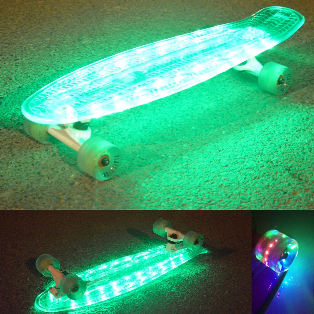 Electric LED Skateboard Longboards with LED Wheels 27Inchin Skate