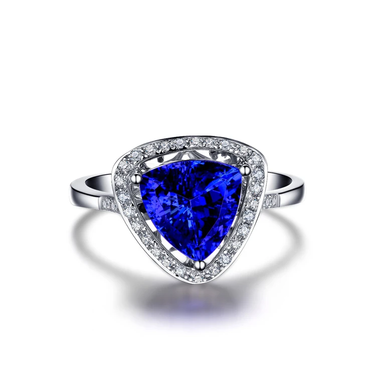 ZOCAI Design Ring Au750 18K white gold 1.9 CT certified Genuine Tanzanite ring with 0.16 ct diamond Gemstone ring W06176
