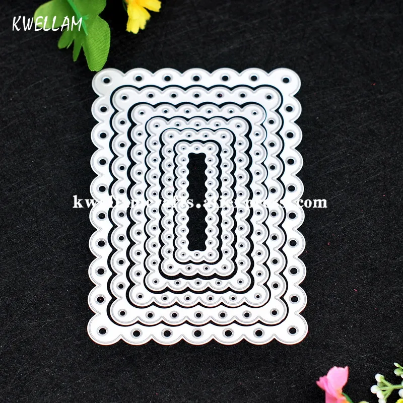 6pcs Dots Rectangle Metal Die cutting Dies For DIY Scrapbooking Photo