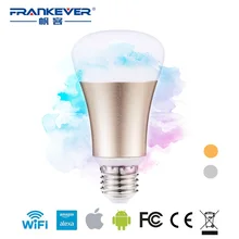 

FrankEver E27 Wireless WiFi Control 5W Smart Light LED RGB Bulb Lamp Remote control via APP Compatible with Smartphone