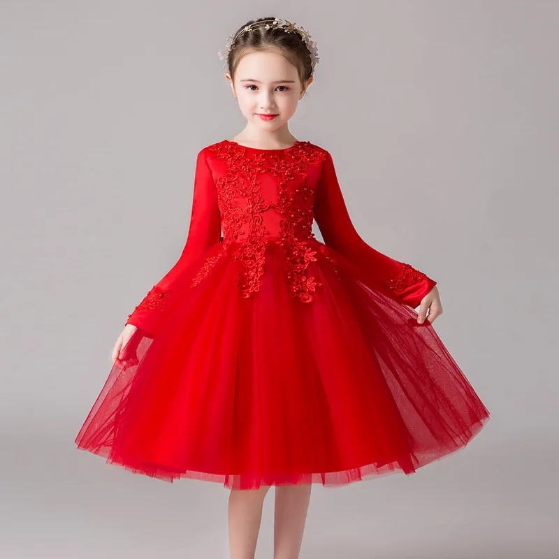 

Holapinna Kids Tutu Dress for Girls Toddler Girl Dress for Party and Wedding Baby Girls Long Sleeve Princess Costume Dress 3-10Y
