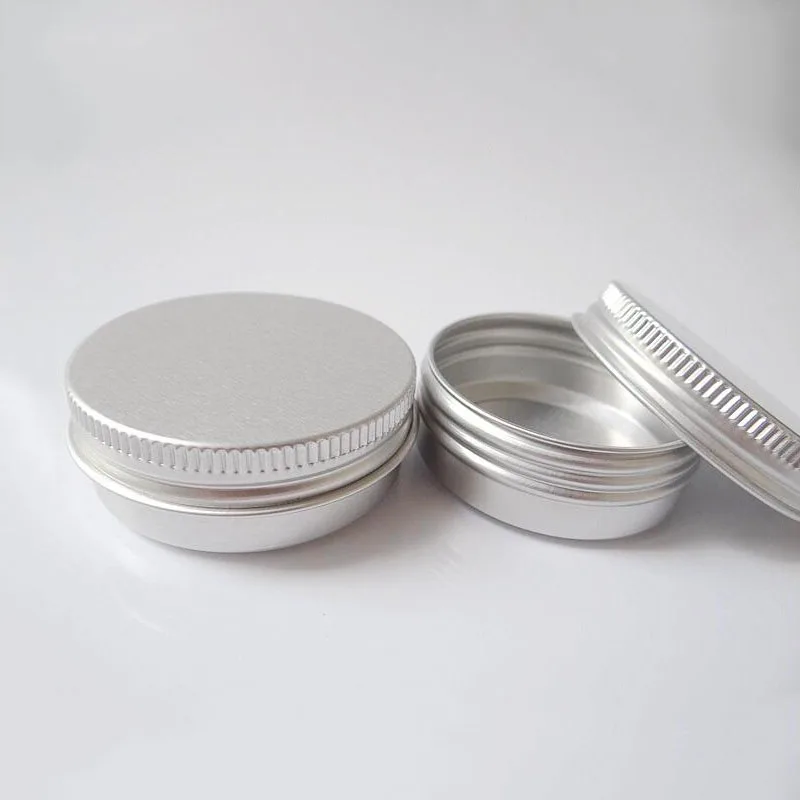 

50pcs/lot 10g 15g 30g 50g 60g 100g aluminium jar, cream jars, screw lid cosmetic case jar,aluminum tins, aluminum balm container