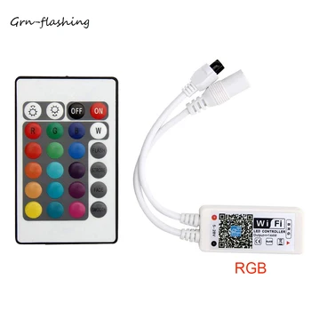 

WiFi RGBW/RGB Controller for LED Light Strips DC5-28V with 24 keys IR controller Android and iOS Free App WiFi Control Box