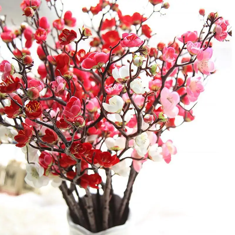 2018 New Style Silk Artificial Flowers Cherry Blossoms Plum Blossom