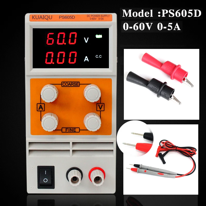 

Double LED display voltage current high precision PS605D mini Adjustable Variable Portable Switching Power Supply sets
