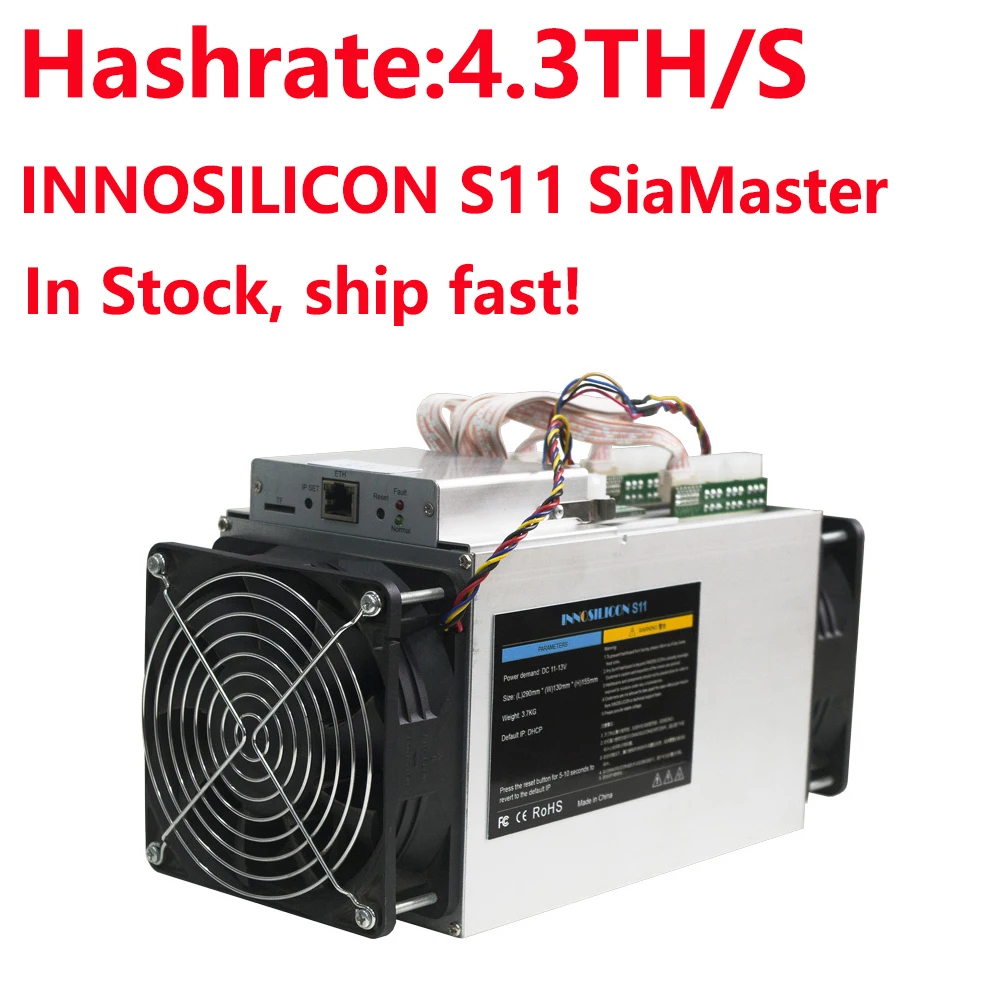 

newest Siacoin Miner! Innosilicon S11 4.3TH/S Blake2b Miner without PSU In Stock, Fast Ship!