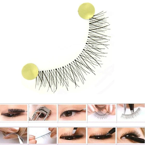 

1Set/10 Pairs Cosmetic Handmade Natural Thick False Eyelashes Soft Long Eye Lashes