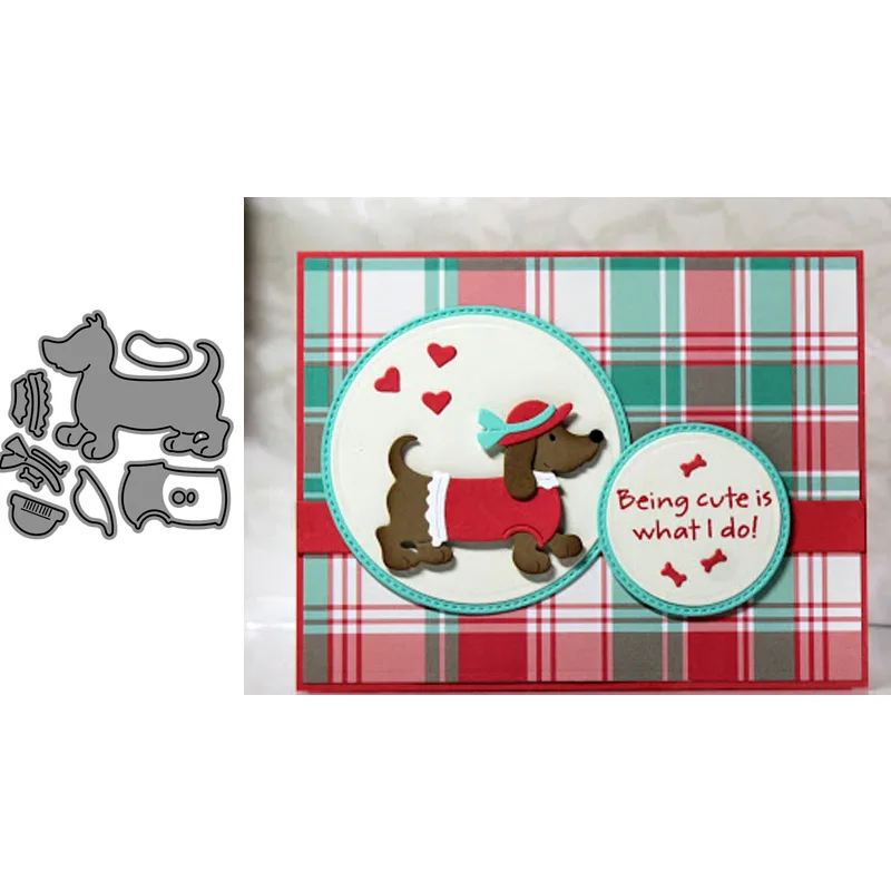 

Cute dog Metal Cutting Dies Stencils For DIY Scrapbooking Album Paper Card Decorative Craft Embossing New 2019