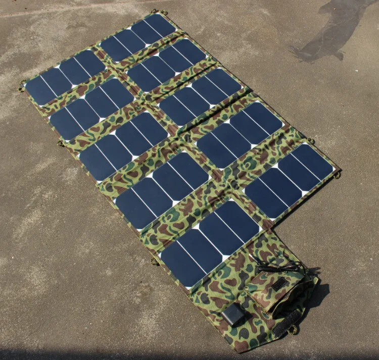  64W 2.5A outdoors High Power Efficiency Solar Power Supply Folding portability waterproof Charge ph