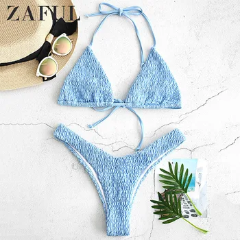 

ZAFUL Back Strappy Pineapple Bikini Set Swimwear Women Sexy Spaghetti Straps Pineapple Print Summer Swimsuit Bathing Suit