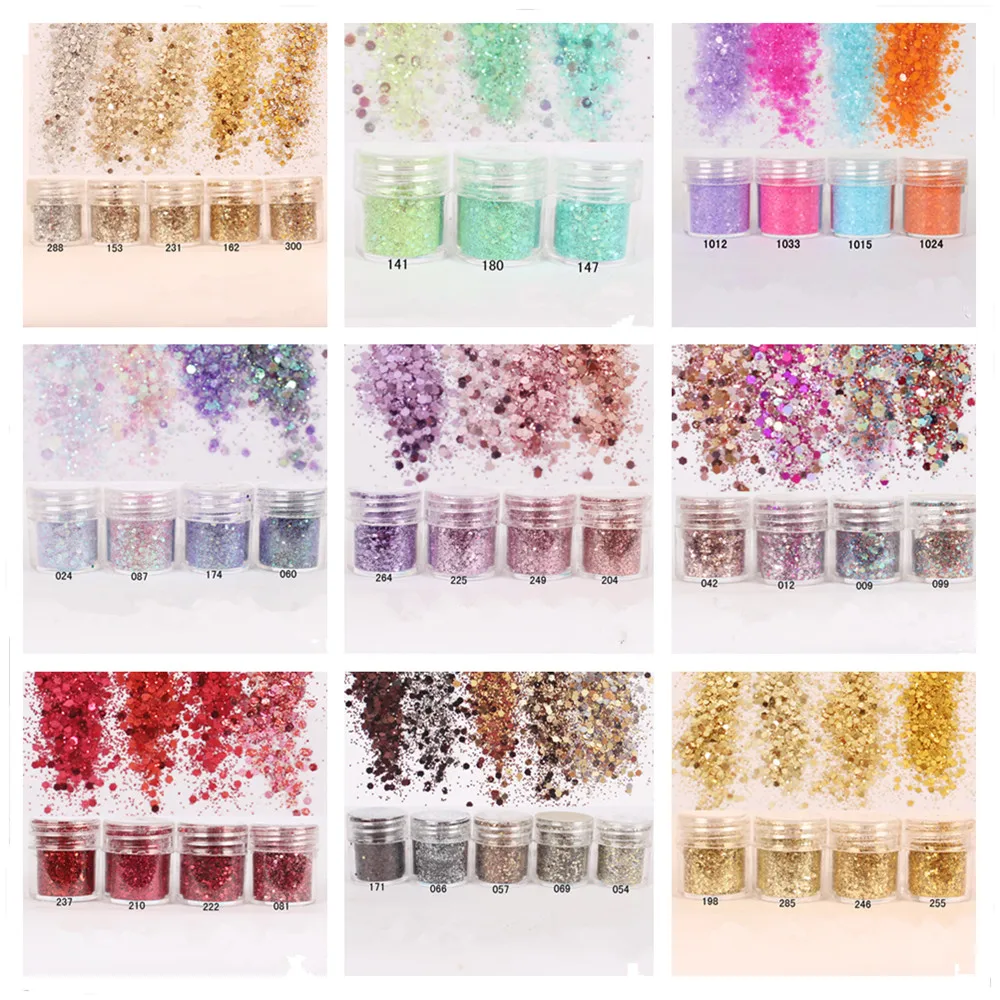 

3pcs Nail Glitter Mixed Sequins Colorful Nail Sparkles Glitter Powder Nail Dust Tips Nail Art Decoration (Random Color)