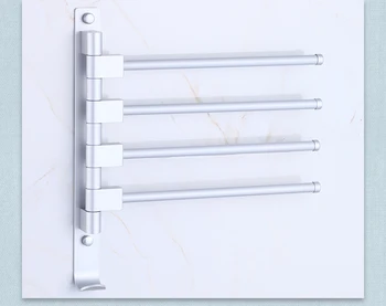

aluminum Towel Hanger Brand Towel Rack Wall Mount Swivel Towel Holder Rail Bathroom Rotating 2/3/4/5 Arm Towel Bar with Hooks