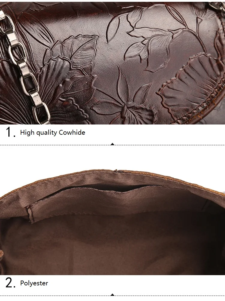 NIGEDU Брендовая женская сумка на плечо из натуральной кожи, винтажные тисненые сумки через плечо для женщин, маленькая сумка на цепочке, сумка-мессенджер из воловьей кожи