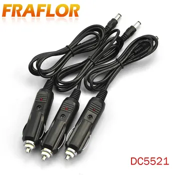 

20Pcs/Lot Free Shipping All-Copper Car Cigarette Lighter Line 1M 12V/24V Power Supply Extension Adapter With LED Light Indicator