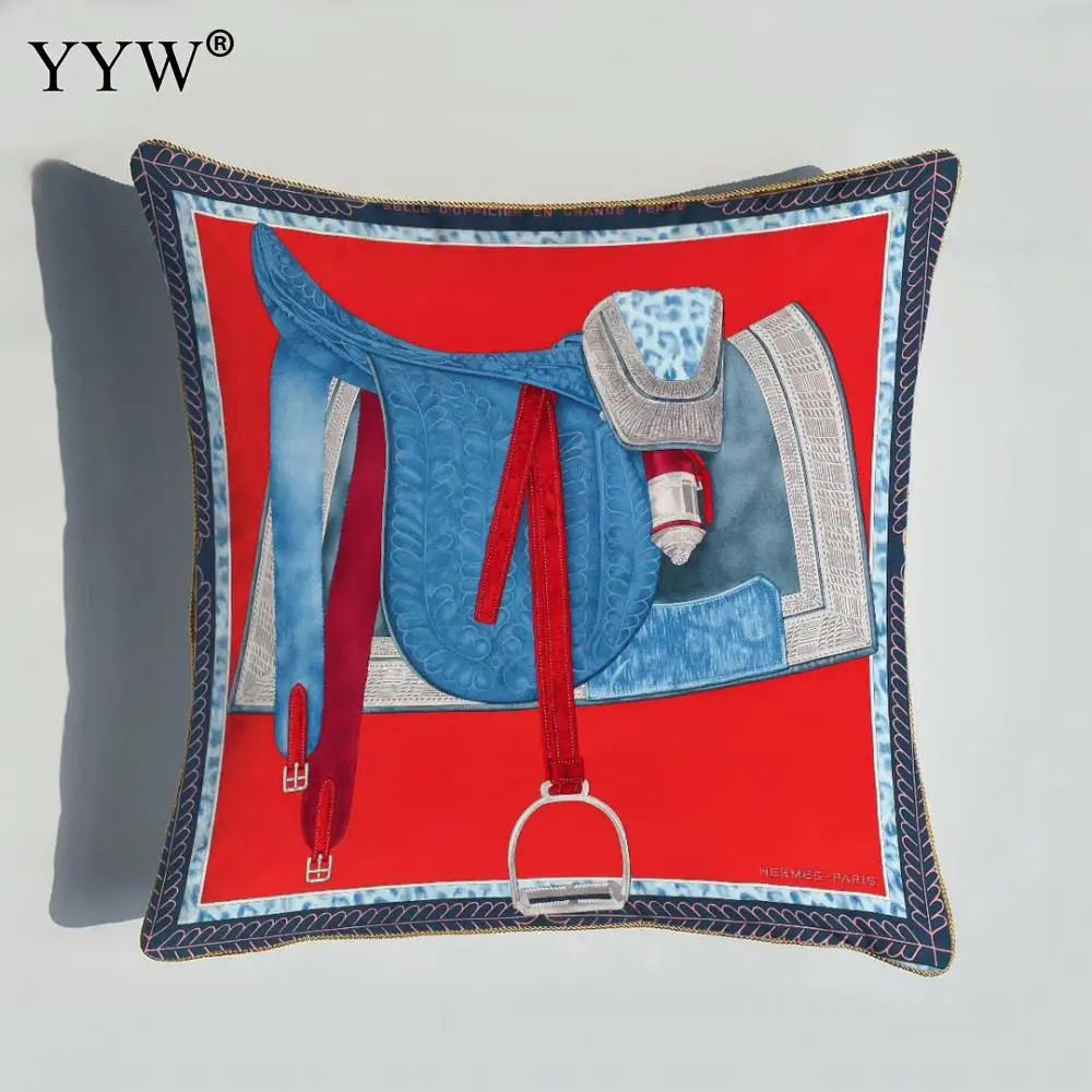 Креативная Европейская Геометрическая полиэфирная наволочка для подушки для гостиной домашняя подушка для кровати задний Поясничный Голубая Подушка - Цвет: 4