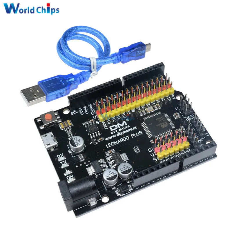 Для Leonardo R3 Plus плата CH340 CH340G ATmega32U4 ATmega32U4-AU плата микроконтроллера модуль для Arduino совместимый с кабелем