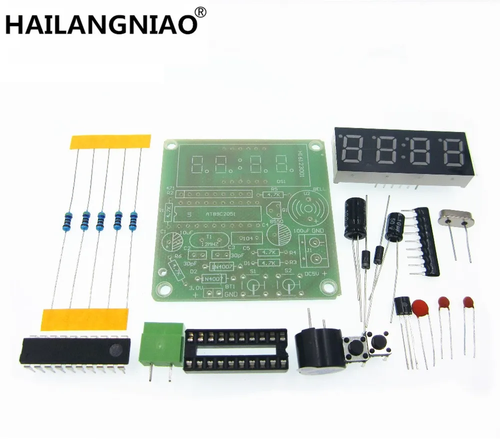 

5set High Quality C51 5set/lot 4 Bits Electronic Clock Electronic Production Suite DIY Kits