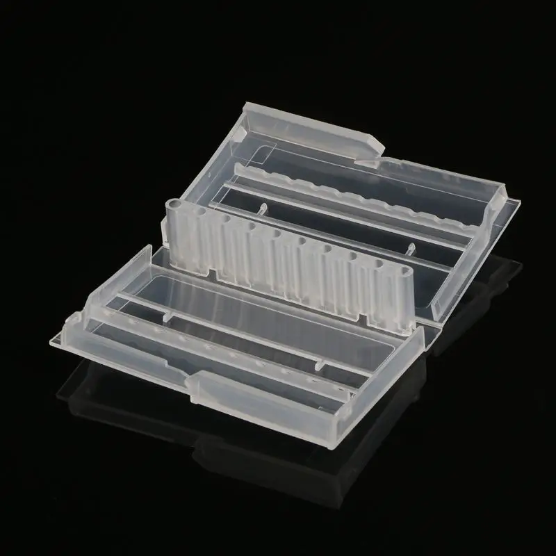 10 отверстий для ногтей сверло корпус Пластиковый пустой ящик для хранения фрезерный держатель режущих инструментов