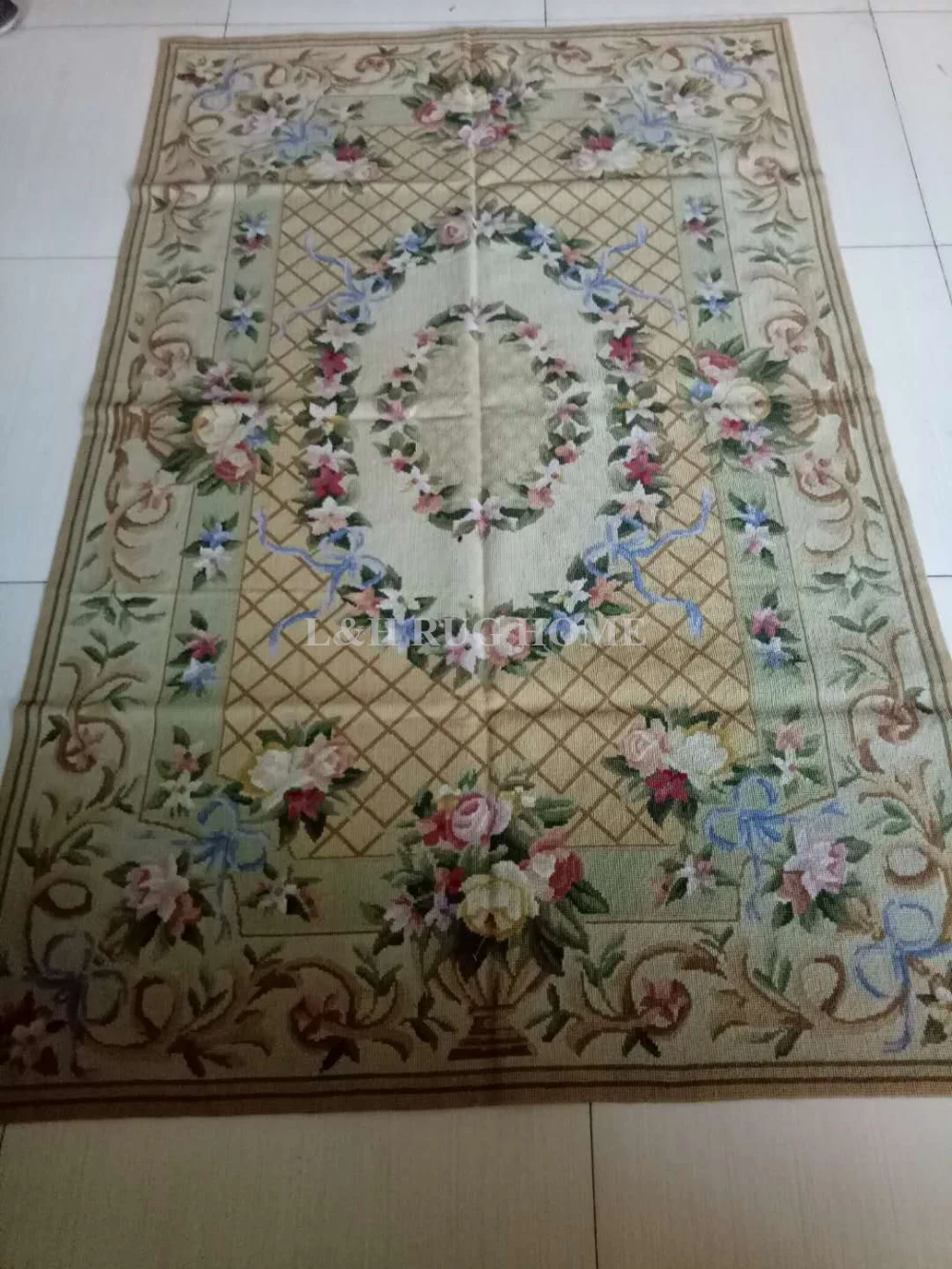 10 К 3'x5 'handmade кружево шерстяные ковры цветок конструкции с синим и верблюд цвета