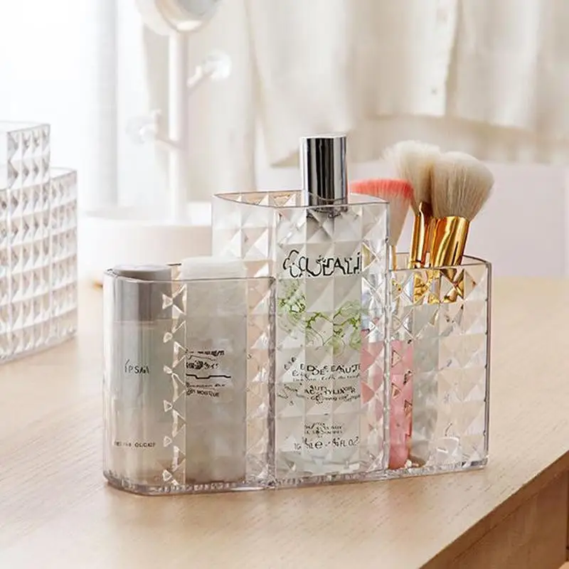 

Hot Clear Acrylic Makeup Storage Case Nail Polish Rack Lipstick Cosmetic Storage box Holder Makeup Brush Makeup Organizer