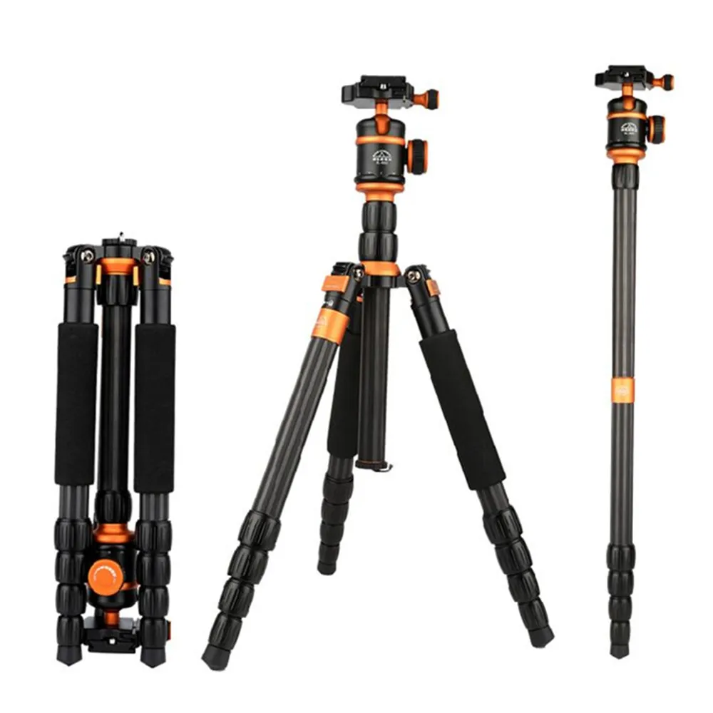 Professional Carbon Fiber Camera Tripod Monopod with Ball Head Vertical