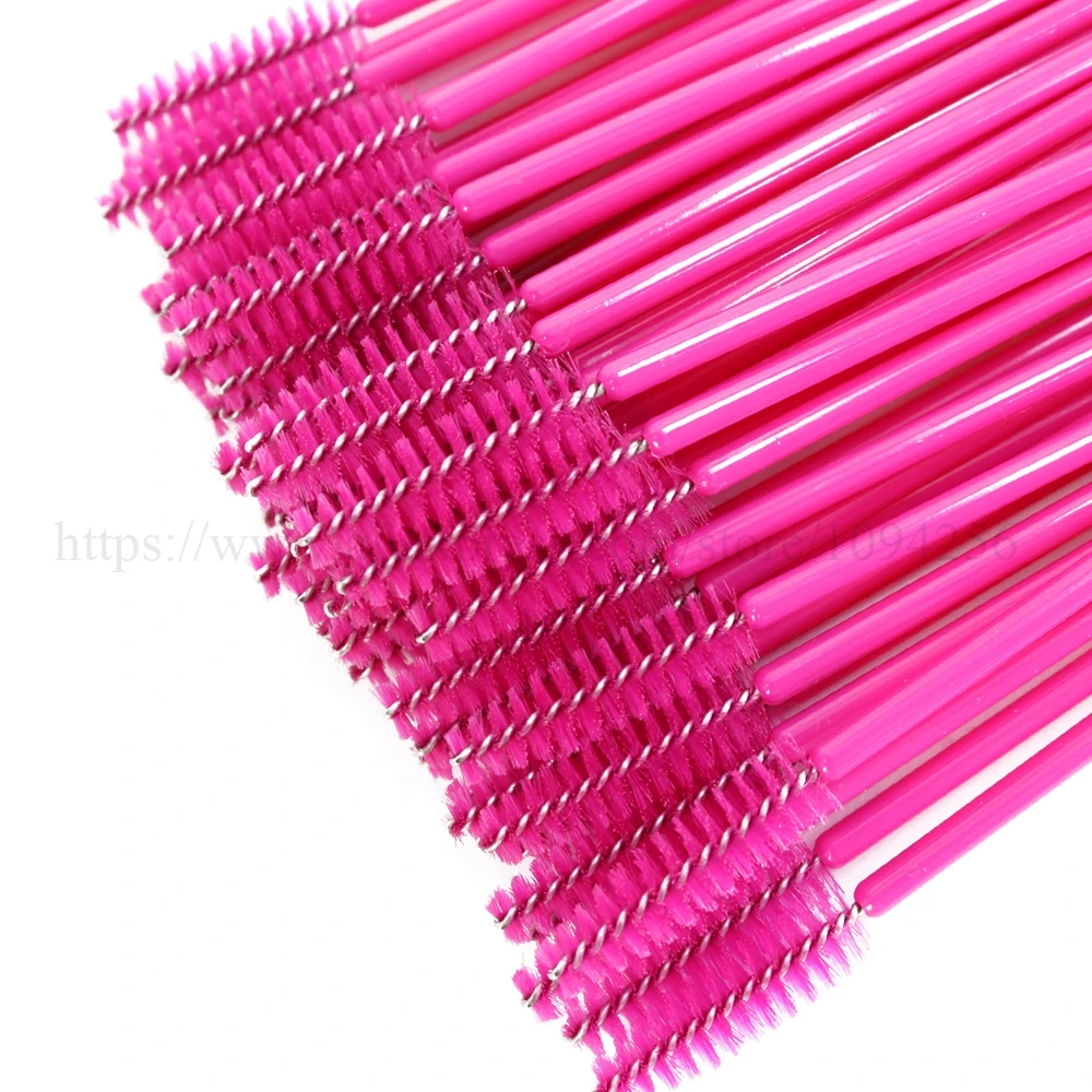 

Red 200Pcs Colorful Handle Disposable Mascara Wands Applicator Lash Nylon Makeup Brushes Eyelash Extension Makeup Accessorice